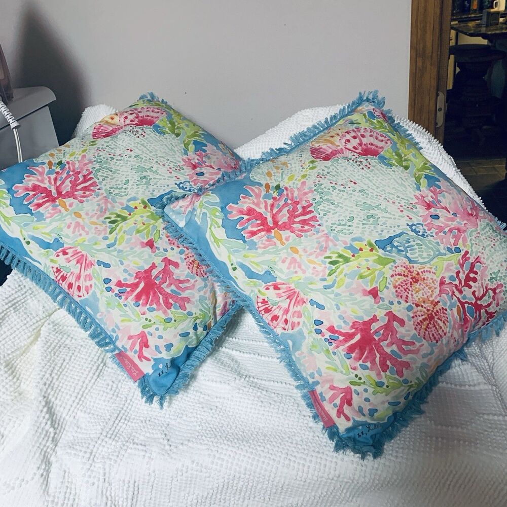 Two Square Lilly Pulitzer Outdoor Throw Pillows
